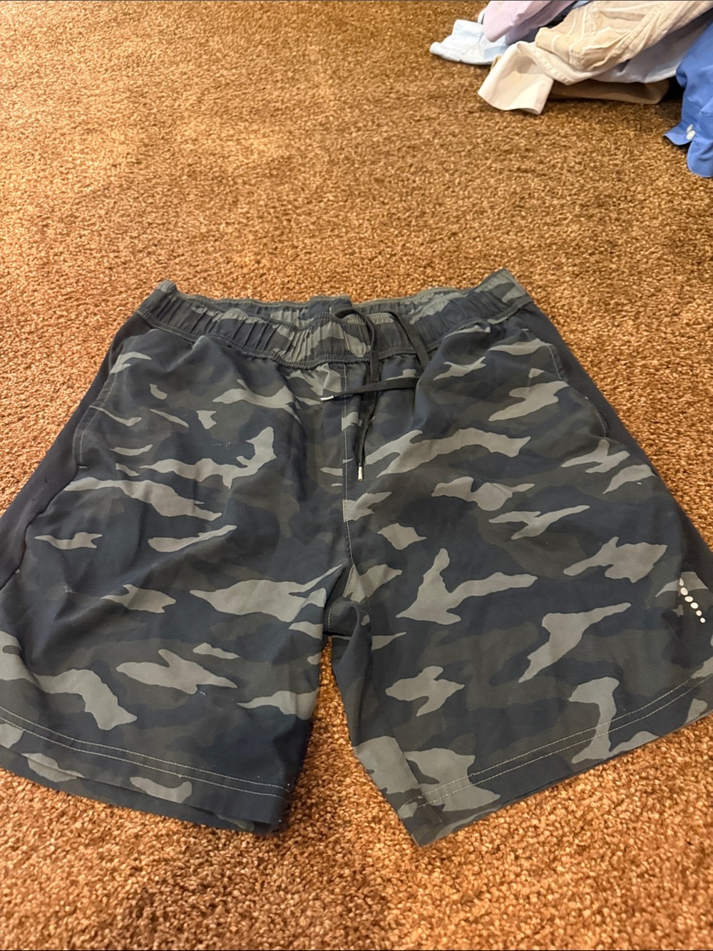 Men's Black & Gray Camo Shorts
